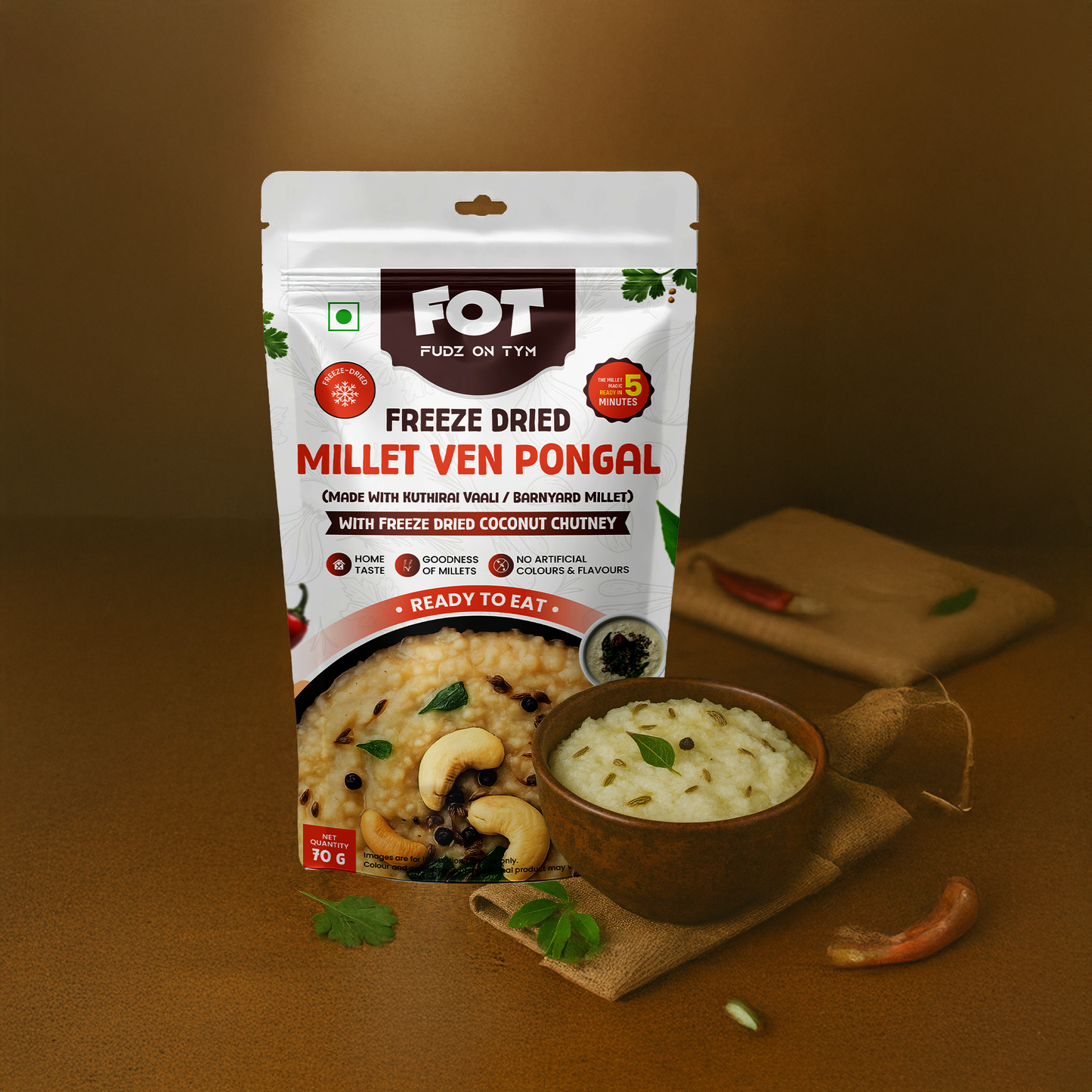 Freeze Dried Millet Ven Pongal