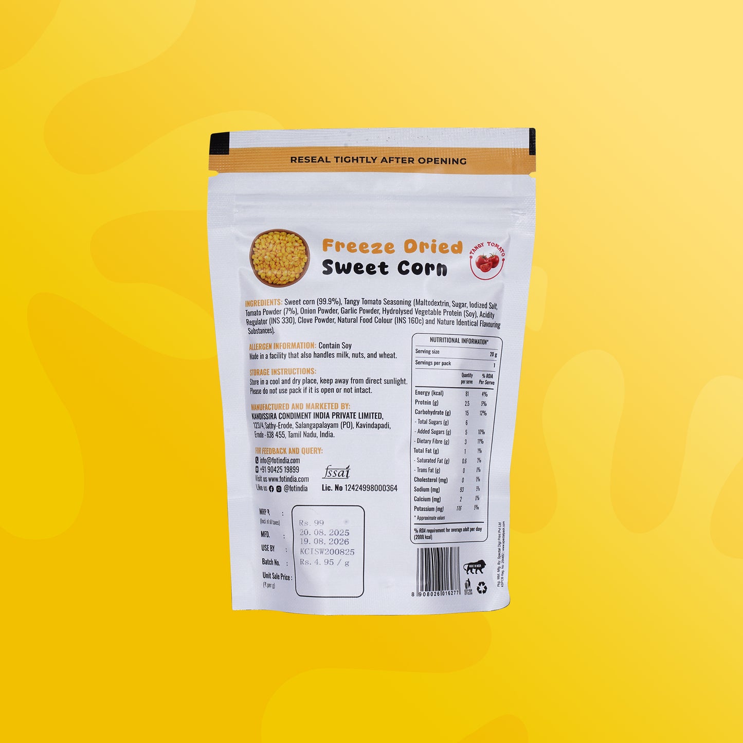 Sweet Corn with Tangy Tomato